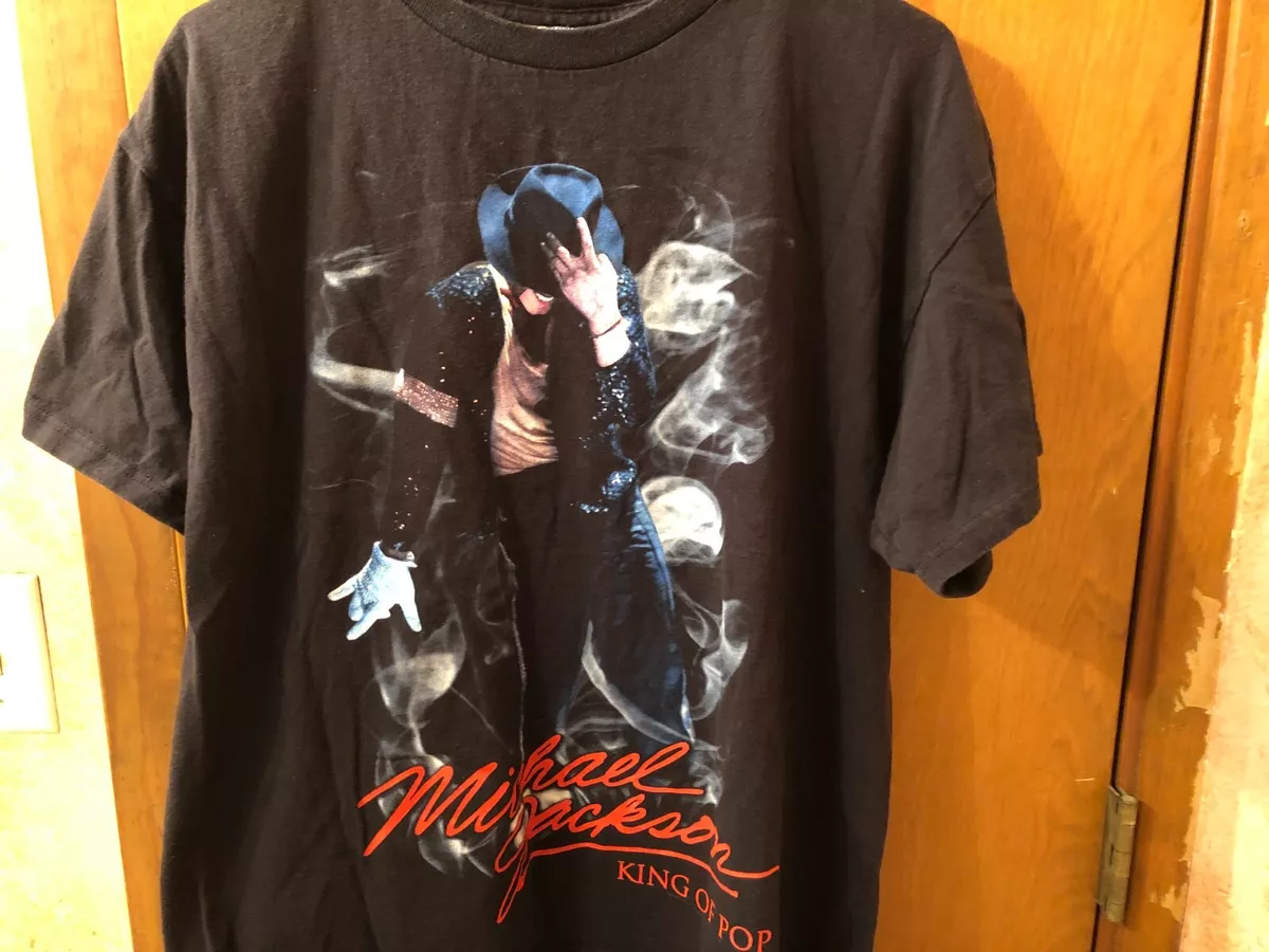 Vintage - Michael Jackson - King Of Pop - Men's Size L Black T-Shirt - One Sided