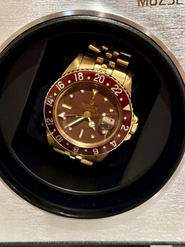1971 Rolex GMT-Master Brown NIPPLE Dial Root Beer 18K Gold Jubilee Watch 1675