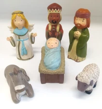 Christmas Nativity Scene 6 Piece Resin Set From WMG 2006 Toy Figures