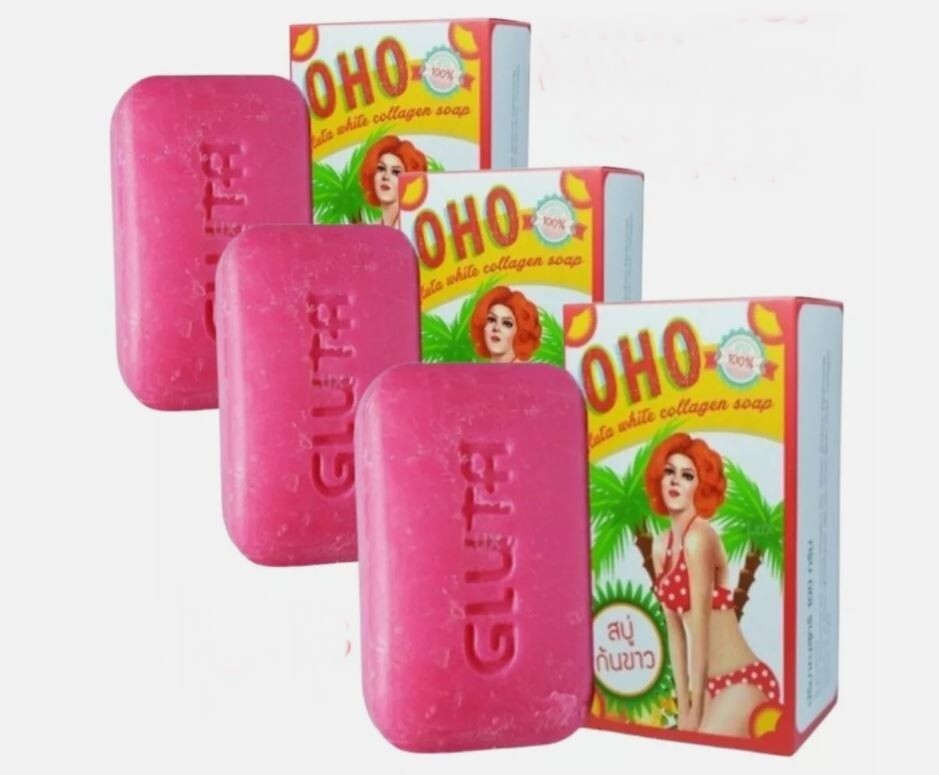 3X 100g OHO Soaps Glutathione Collagen Clear Dark Spot Whitening Skin Hip & Body