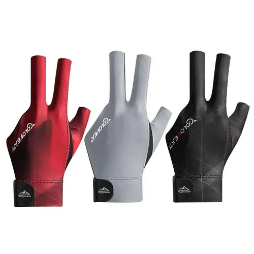 Billiards Glove Left Hand Three Finger Snooker Billiard Glove Non Slip Stickers - Picture 6 of 20