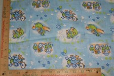 Blue Background Teddy Bears All Over Design Fabric 1 Y x 44" Cotton Quilting New