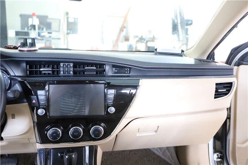 Consola central para Toyota Corolla ABS fibra de carbono 2014-2016 cubierta de instrumentos Foto 3 de 4