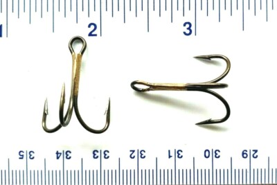 50 VMC 9617 9617BZ Bronze O'Shaughnessy Treble Fish Fishing Hooks Size 3
