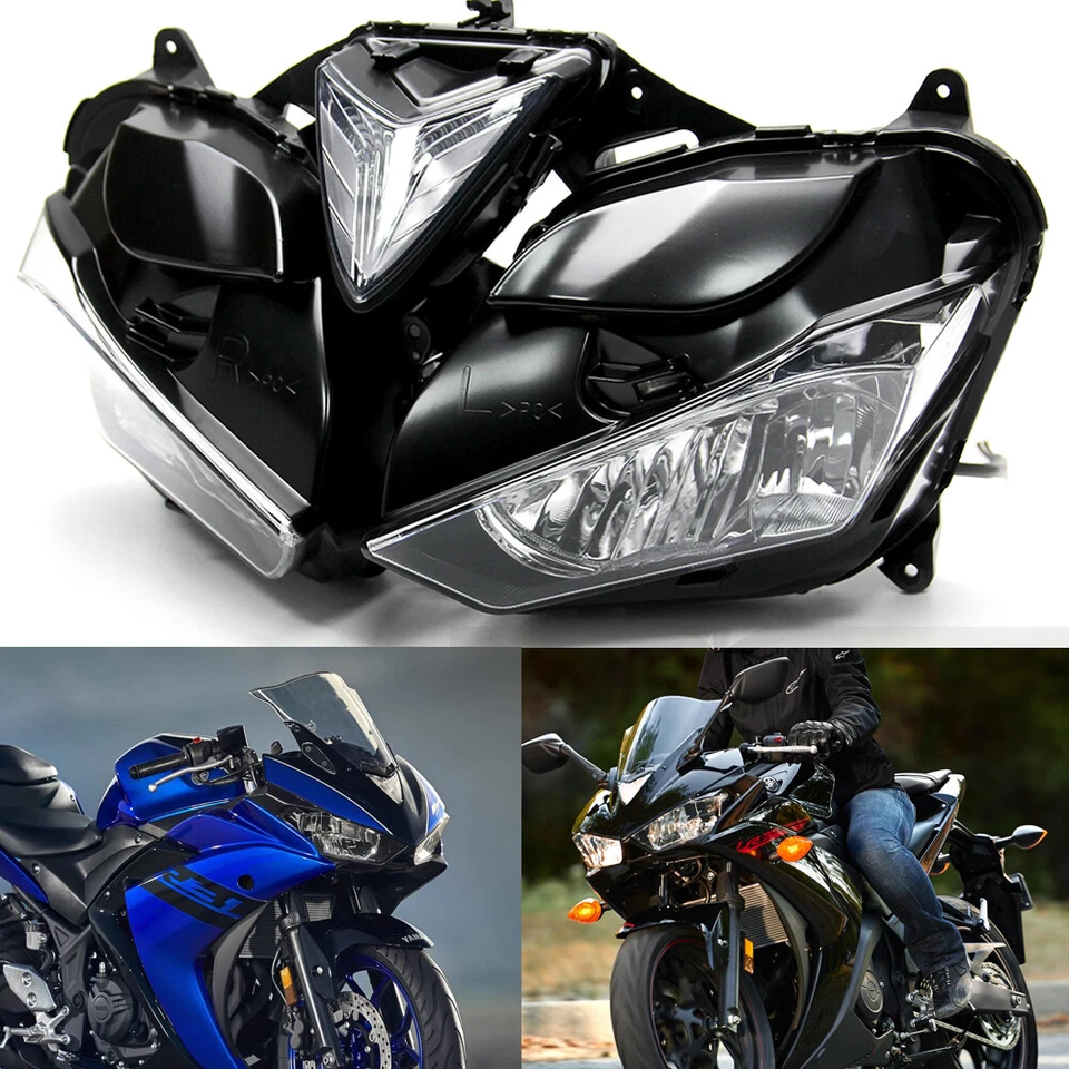 YZF-R3 Headlight Headlamp Assembly for Yamaha R25 2013 2014 2015 2016 2017 2018 - Imagem 3 de 4
