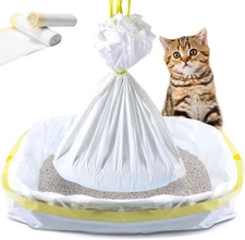 Cat Litter Box Liner(5-30 ct.) Scratch Resistant Drawstring Bag for Litter Trays