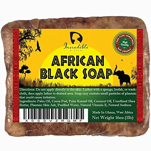 Organic African Black Soap for Acne Dry Skin Rashes Burns Scar Removal 1lbs