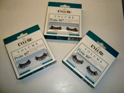 3 x Brandneu EYLURE VOLUME PETITE 107 WIMPERN Versiegelt IN BOX