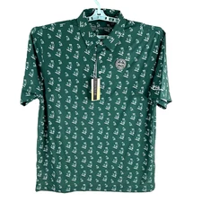 Swing Juice Collection Mens Golf Polo Shirt XL Green “Press” Cash Grab So Texas