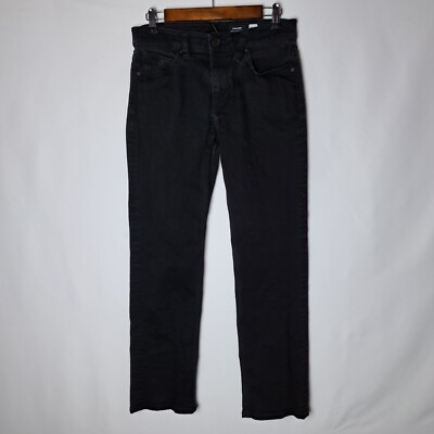 Volcom Kinkade Jeans Mens 29x28 Black Denim Regular Straight Dark Wash Stretch