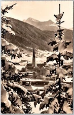 1950's Davos -Platz Mit Leidbachhorn Switzerland Real Photo RPPC Posted Postcard