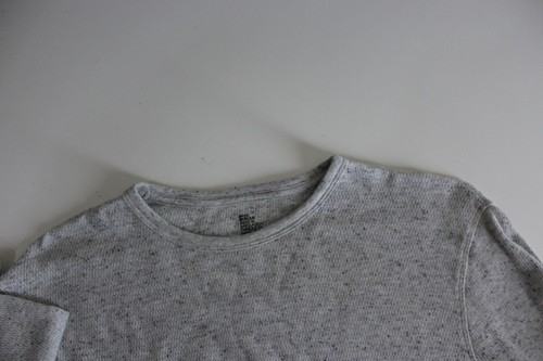 H & M Gray Long Sleeve Unique Soft Tee T Shirt XL Slim Extra Large  - Picture 2 of 3