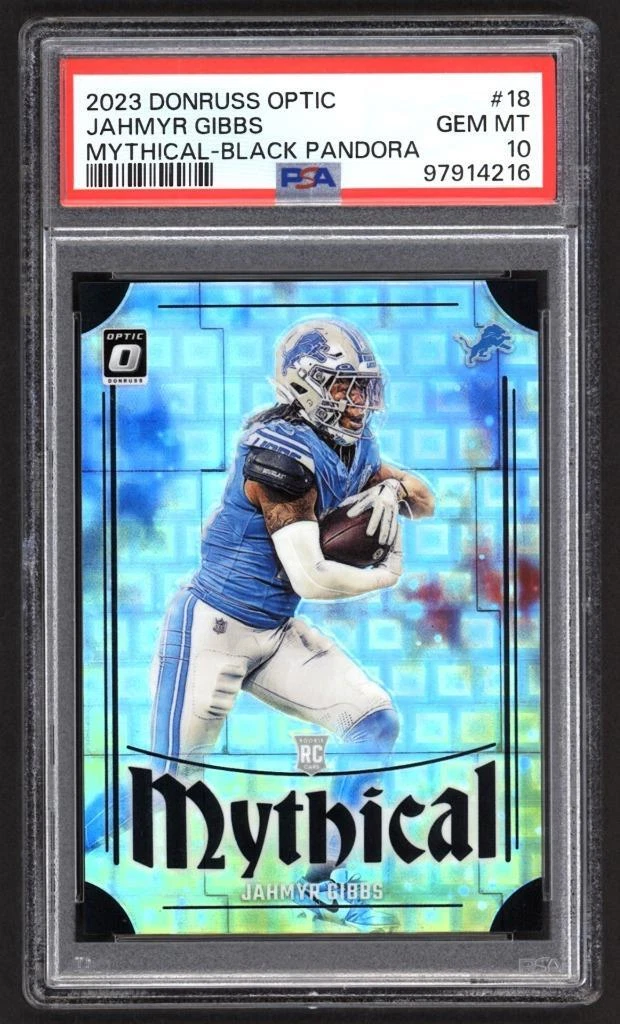 Jahmyr Gibbs Panini Donruss Optic Mythical #18 Black Pandora