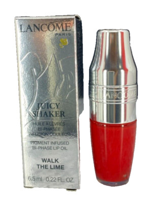 LANCOME プレシャスオイル2本 Lancome Juicy Shaker Lip Gloss 166 Walk The Lime 0.22 oz NIB