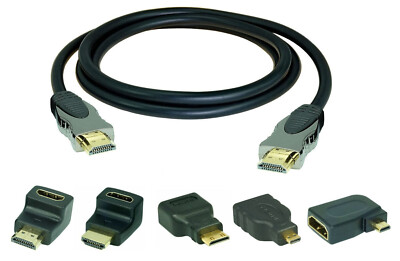 SunshineTronic High Speed HDMI Kabel + HDMI Adapter nach Wahl  - 0,7m bis 10m