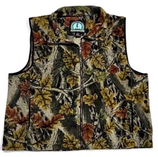 Vintage Master Sportsman Fleece Rugged Outdoor Gear Camo Full-Zip Vest Men's XL