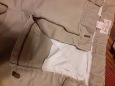 Boys Uniform Pants- khaki size 18 adjustable waist with zipper and hook and eye