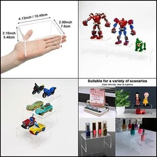 2 Sets Acrylic Display Risers(3",4",5")Clear Product Stand. multiple purpose use