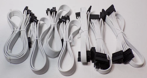 Corsair PC Modular Power Supply Cables PCIe 5.0 Type 5 White- Lot of 7 062425WT