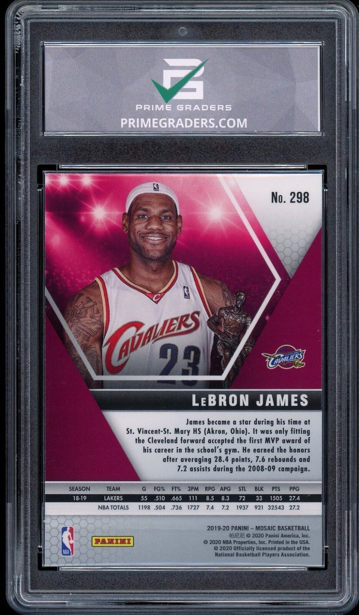 2019 Panini Mosaic #298 LeBron James GRADED 10 GEM MINT Card MVPS