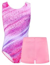 Gymnastics Leotards for Girls Tumbling Outfit Size 7-8 Years Old Pink Stripes...