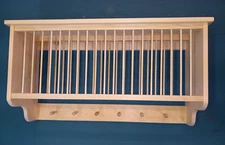 Country shaker peg drying Wood plate dish rack cabinet shelf kitchen