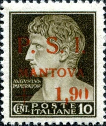 PSI MANTOVA CLN 1945 - Variedad de error de impresión raro, error tipográfico CERO ROTO (181) Foto 3 de 4