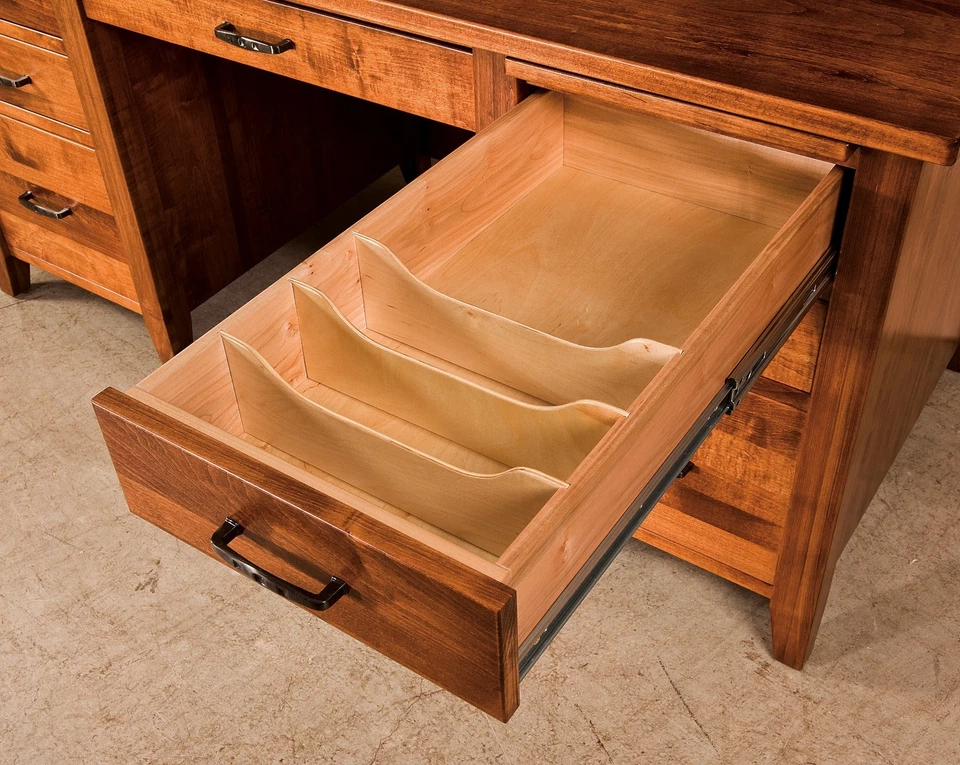 Escritorio de archivos de computadora Amish Shaker con tapa de madera maciza EE. UU. Foto 4 de 4