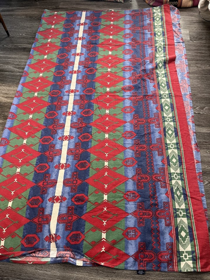 Vintage Ralph Lauren Twin Flat Sheet Southwest Flannel Made In USA