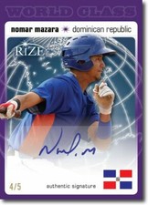 NOMAR MAZARA 2012 Rize Rookie Autograph PURPLE Auto WORLD CLASS RC #/5