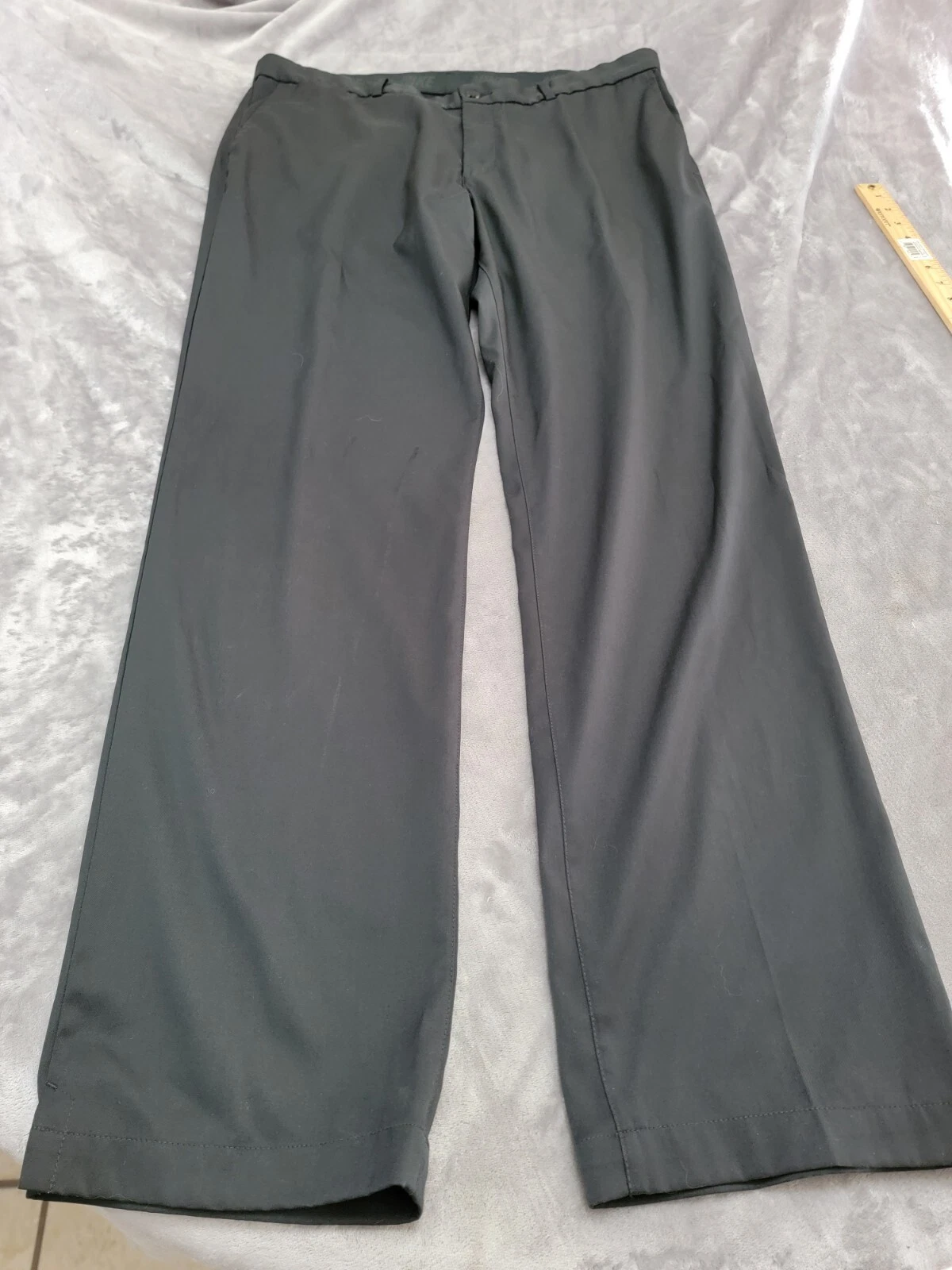 NIKE Golf 38x33 Dri Fit Pantaloni Pantaloni Nero Flat Front Vestibilità Standard