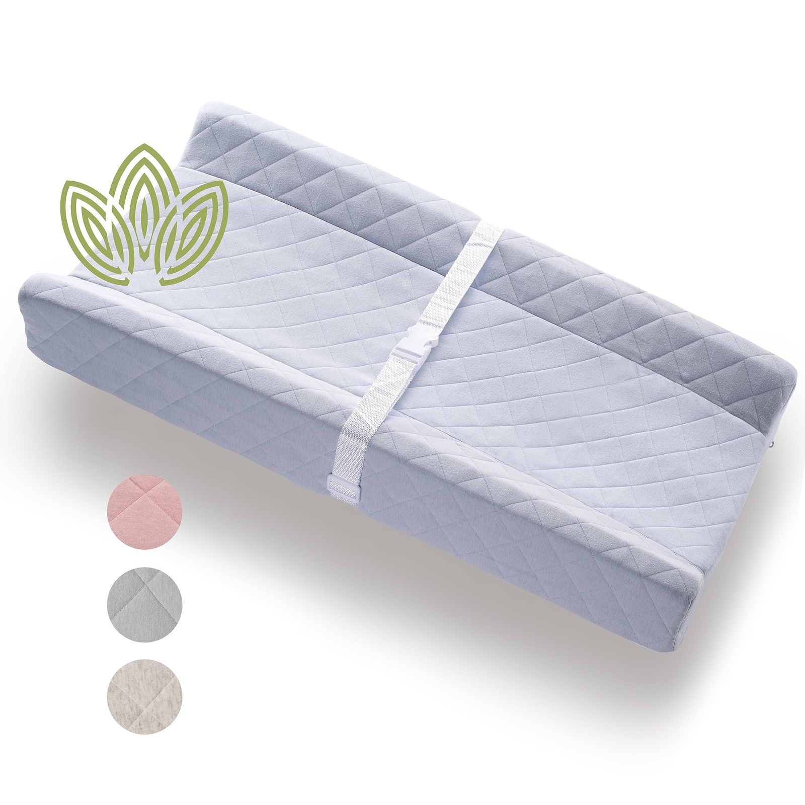 Organic Cotton Contoured Baby Changing Pad w/Waterproof Foam Mattress,...