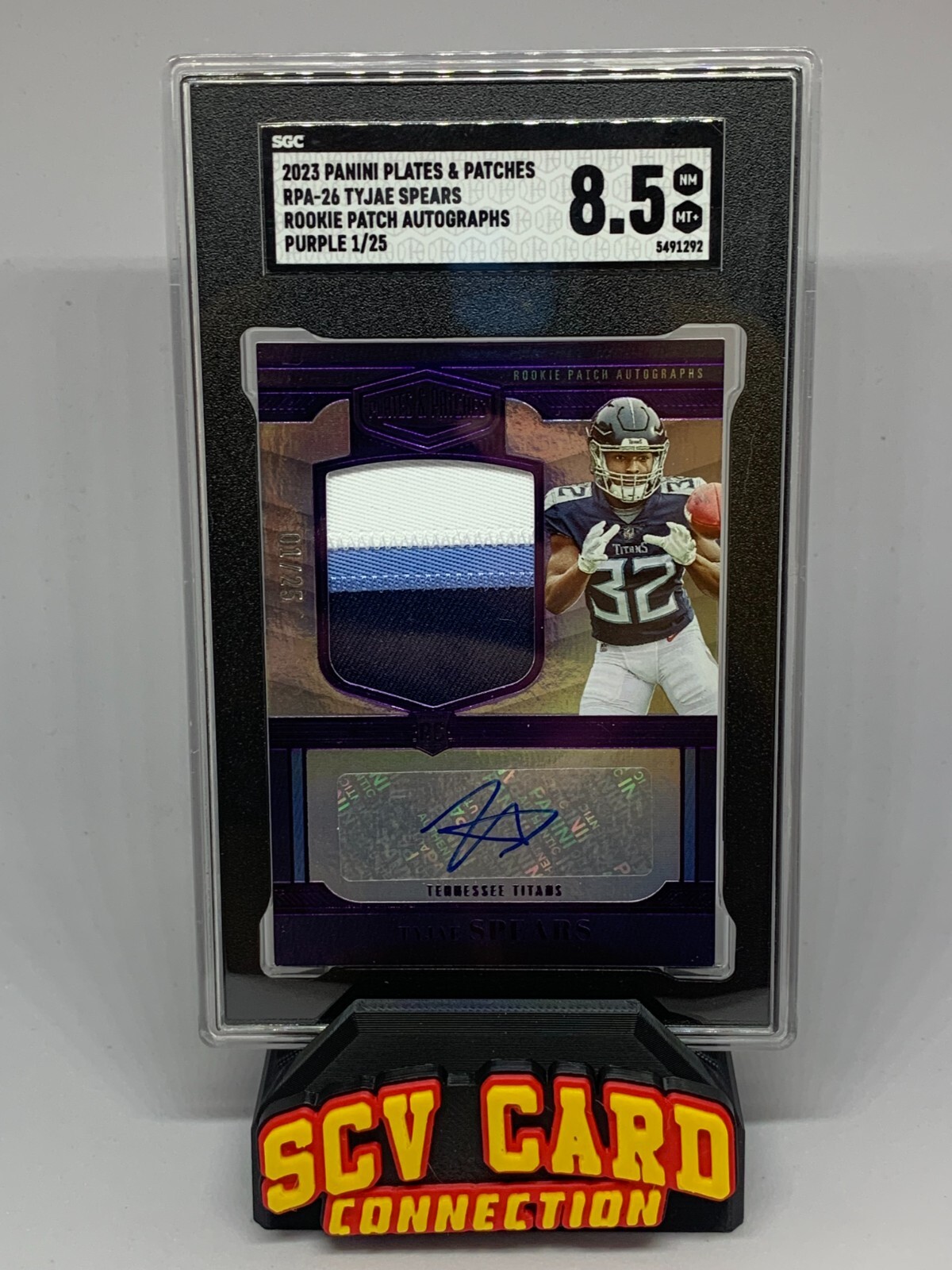 Tyjae Spears Panini Plates & Patches Rookie Patch Autographs #RPA26 Gold
