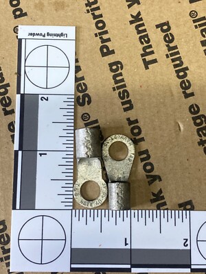 25 Ring Crimp Terminals (Size: 3/8''wire X 5/16'' stud) HD Tinned Solid Copper T&B