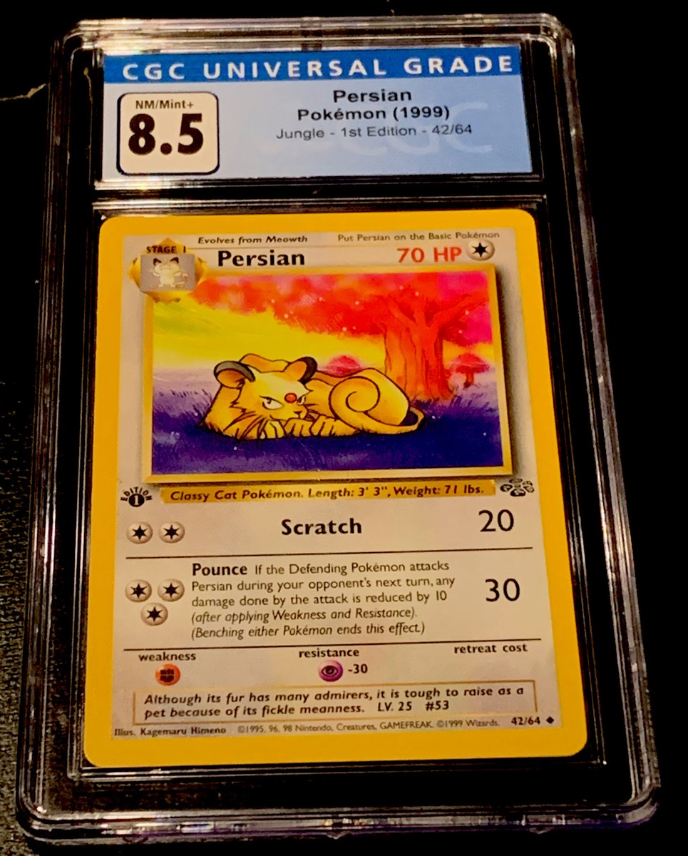 1999 Pokemon Jungle 1st Edition #42 Persian CGC 8.5 NM/MINT+ Just