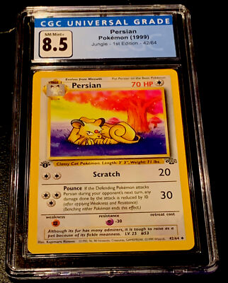 1999 Pokemon Jungle 1st Edition #42 Persian CGC 8.5 NM/MINT+ Just Graded- PSA 9! | eBay 1999 Pokemon Jungle 1st Edition #42 Persian CGC 8.5 NM/MINT+ Just Graded- PSA 9! | eBay