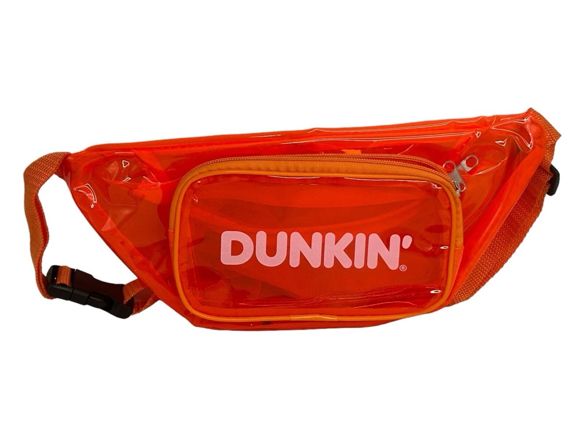Dunkin' Donuts Retro 80's Fanny Pack Waist Bag Style Orange Clear