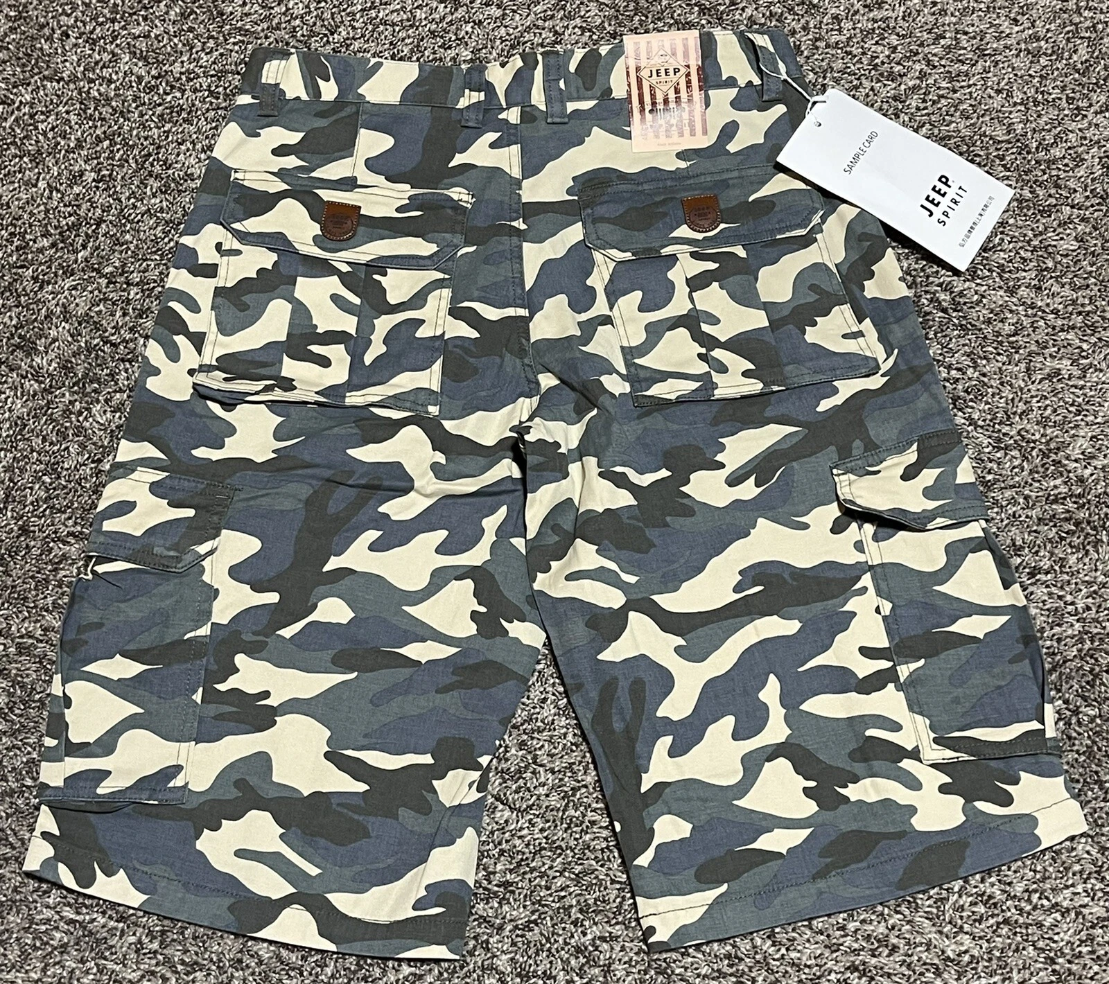NWT Jeep Summer Cargo Hiking Shorts Men Sz 29 Camouflaged Camo New 13” Inseam