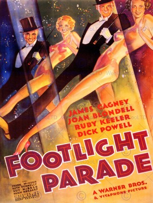 WERBUNG FILM FILM FUSSLICHT PARADE CAGNEY TANZ MUSIK ZYLINDER HUT SCHWÄNZE DRUCK BB7485