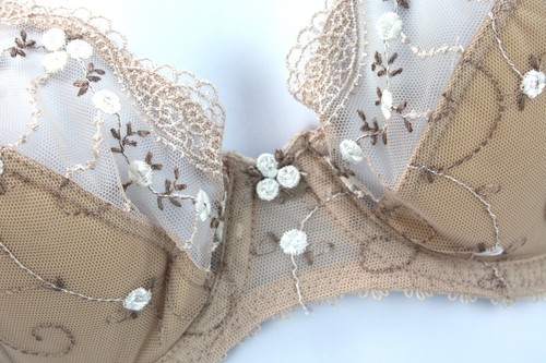 Fantasie 6614 32D Sophie Embroidered 3 Part Cup Half Lined Underwire Bra NEW - Picture 3 of 5