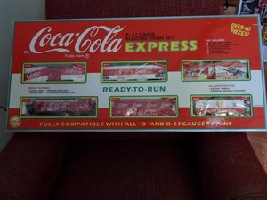 NEW IN BOX 0-27 GAUGE K-LINE COCA COLA 40 PC ELECTRIC EXPRESS TRAIN  40 PIECES+