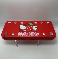Sanrio Hello Kitty Strawberry Pencil Case Metal Tin 2005 - Read Description