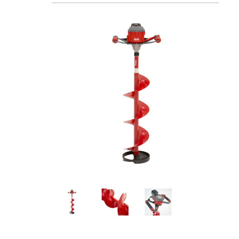 Eskimo E410 40V Battery-Powered Ice Auger w/ 40V Li-Ion Battery, Red