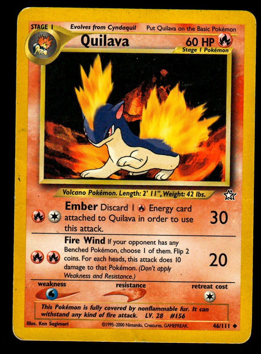 DMG Unlimited Quilava 46/111 Neo Genesis Pokemon 2000 Ken Sugimori