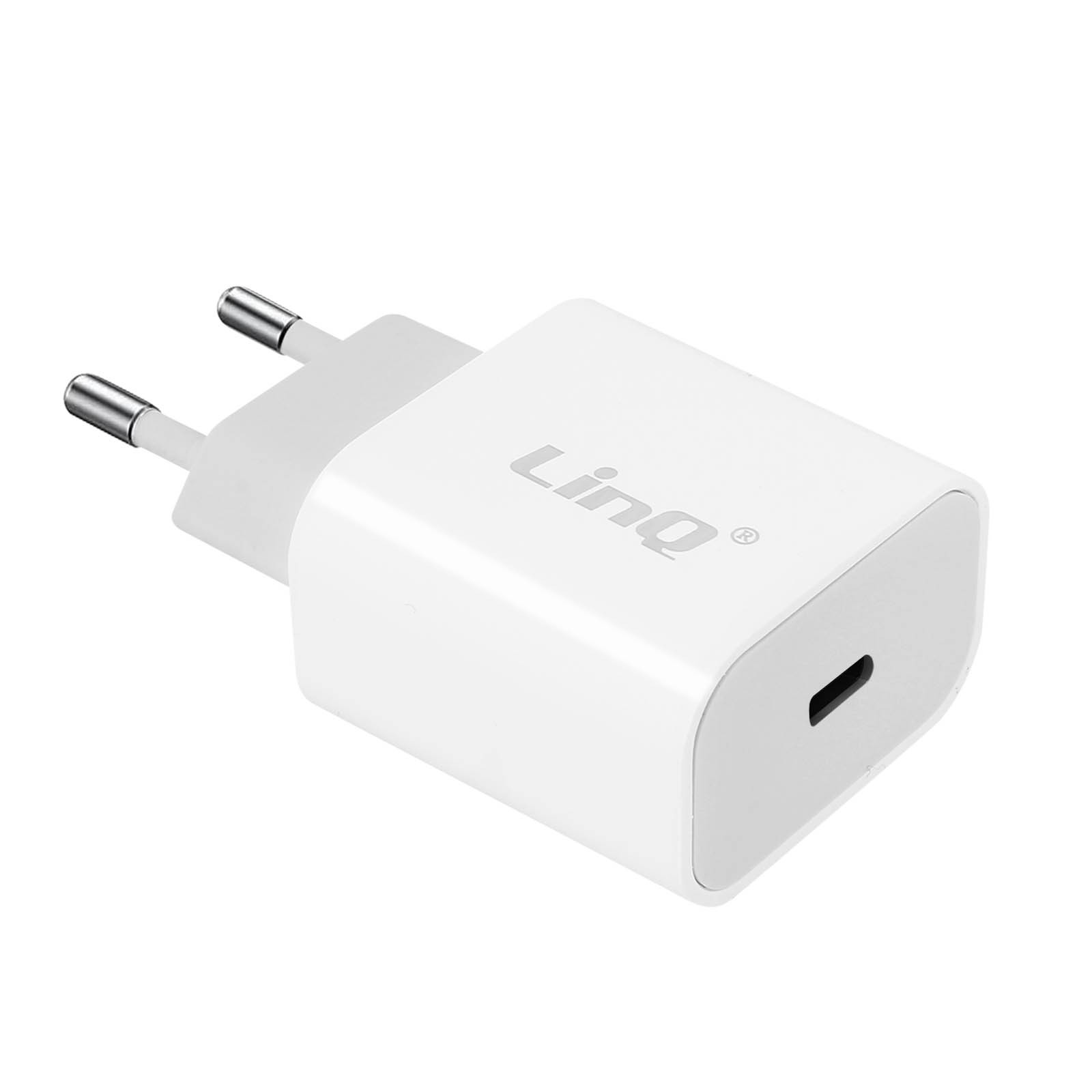 Chargeur rapide USB-C 20W compact LinQ avec sécurité thermique intelligente