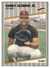 Sandy Alomar Jr. 1989 Fleer #300 San Diego Padres VTG Baseball *340
