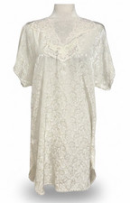 Vintage Val Mode Lingerie Lace Nightgown Chemise Floral Satin Sleep Dress Size M