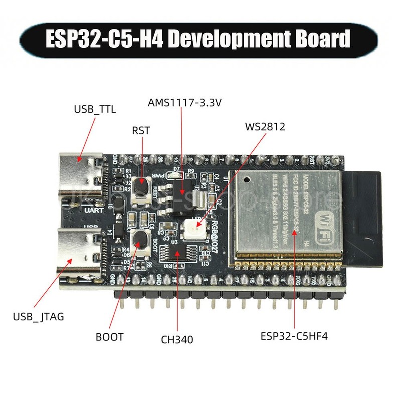 ESP32-C5-H4 Dual Band WiFi Bluetooth Development Board 4MB CH340 Driver Welded