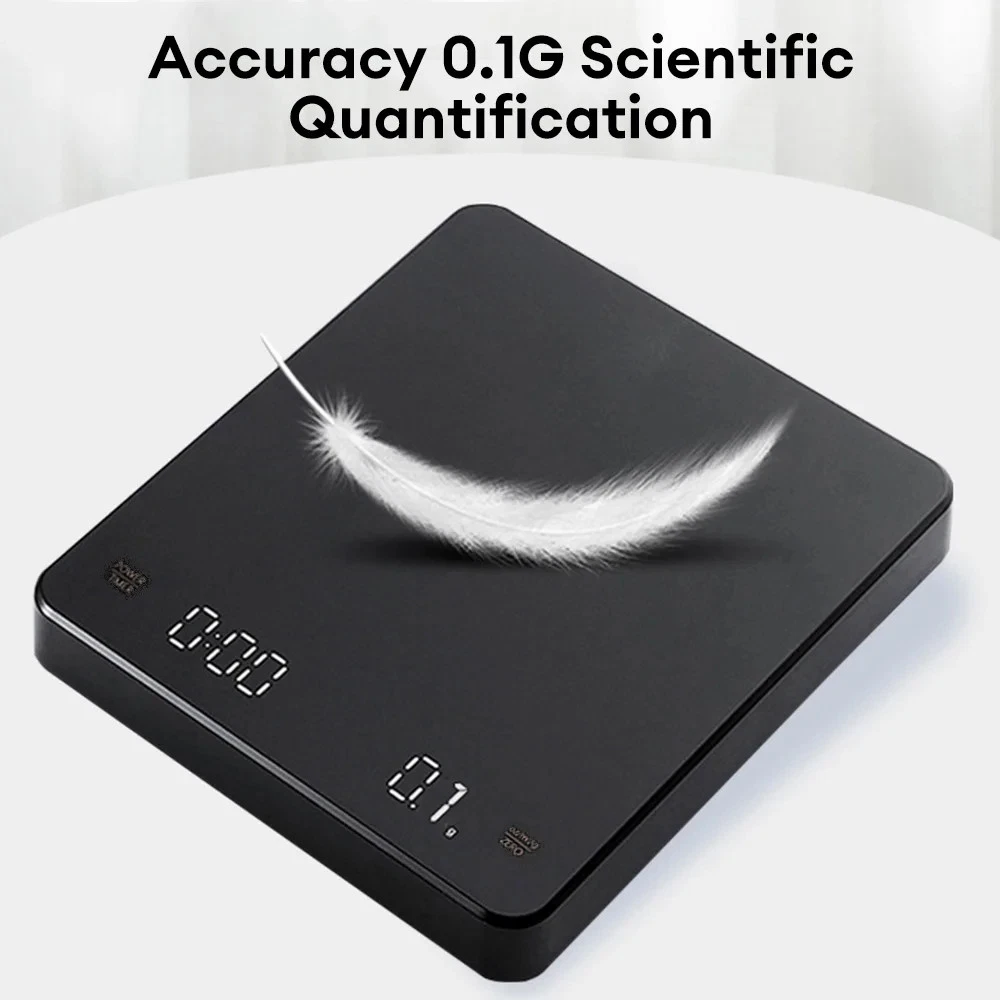 Digital Scale with Timer LED Screen USB 3kg Max.Weighing 0.1g High Precision