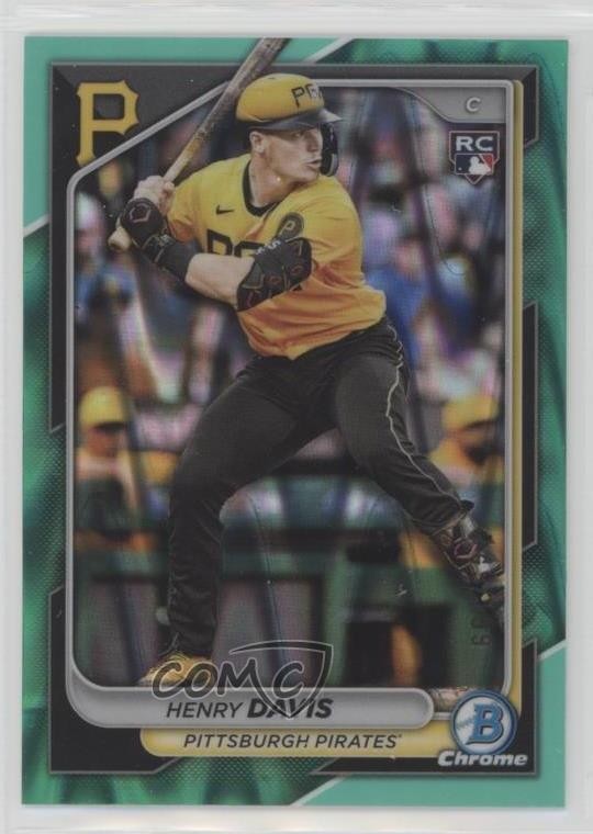 2024 Bowman Chrome Aqua RayWave Refractor /199 Henry Davis #7 Rookie RC 0b02